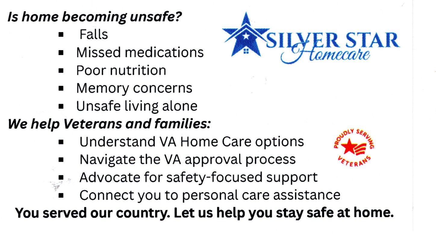 Silver Star Homecare card back